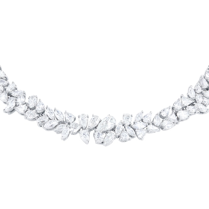 Mappin & Webb 18ct White Gold 44.39ct Mixed Shape Diamond Necklace