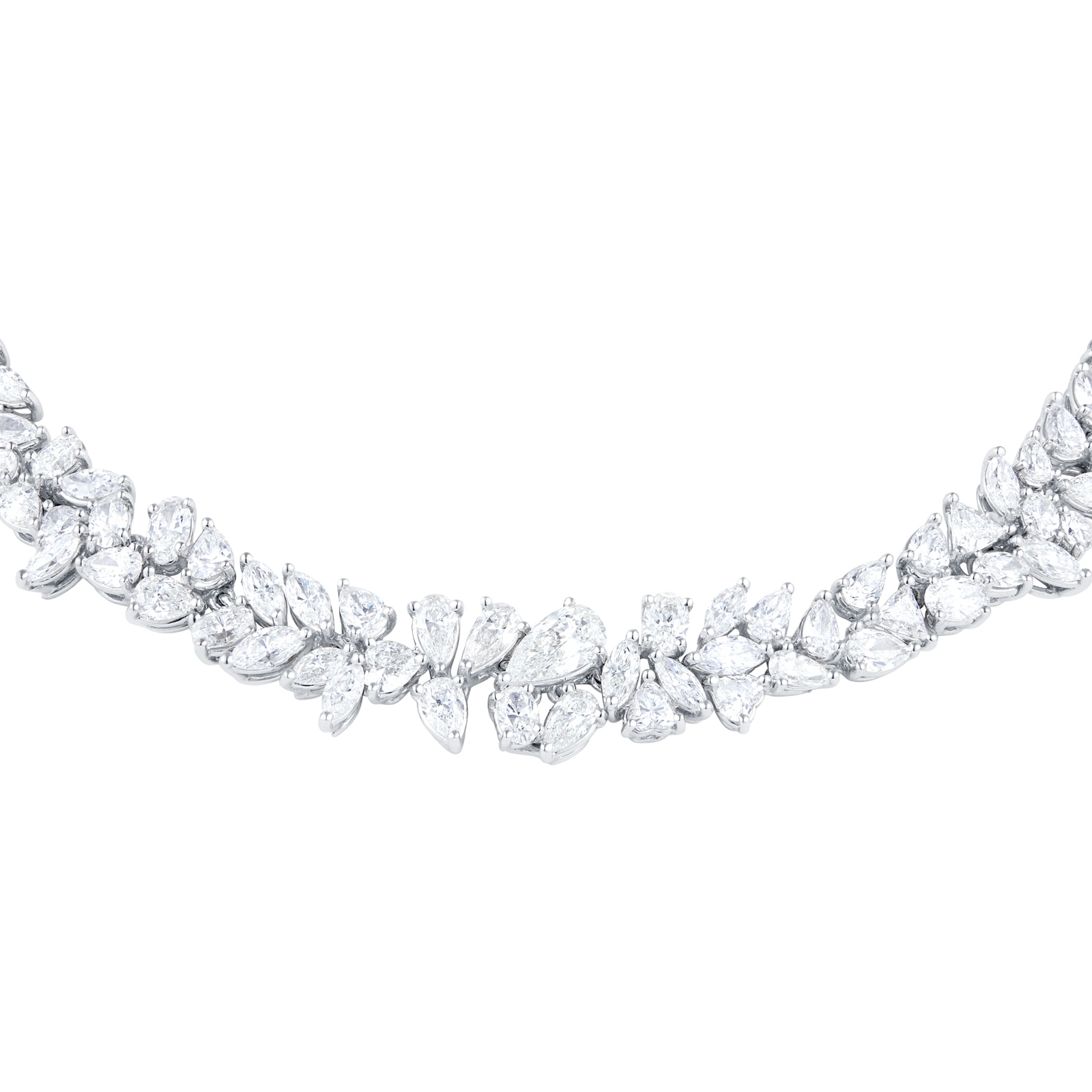 18ct White Gold 44.39ct Mixed Shape Diamond Necklace