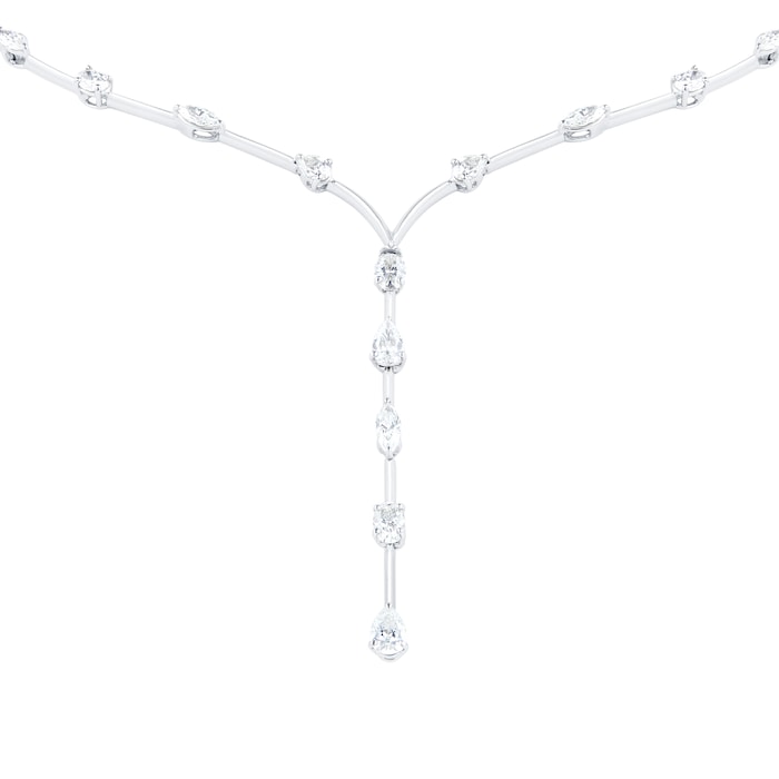 Mappin & Webb 18ct White Gold 3.07ct Mixed Shape Diamond Necklace