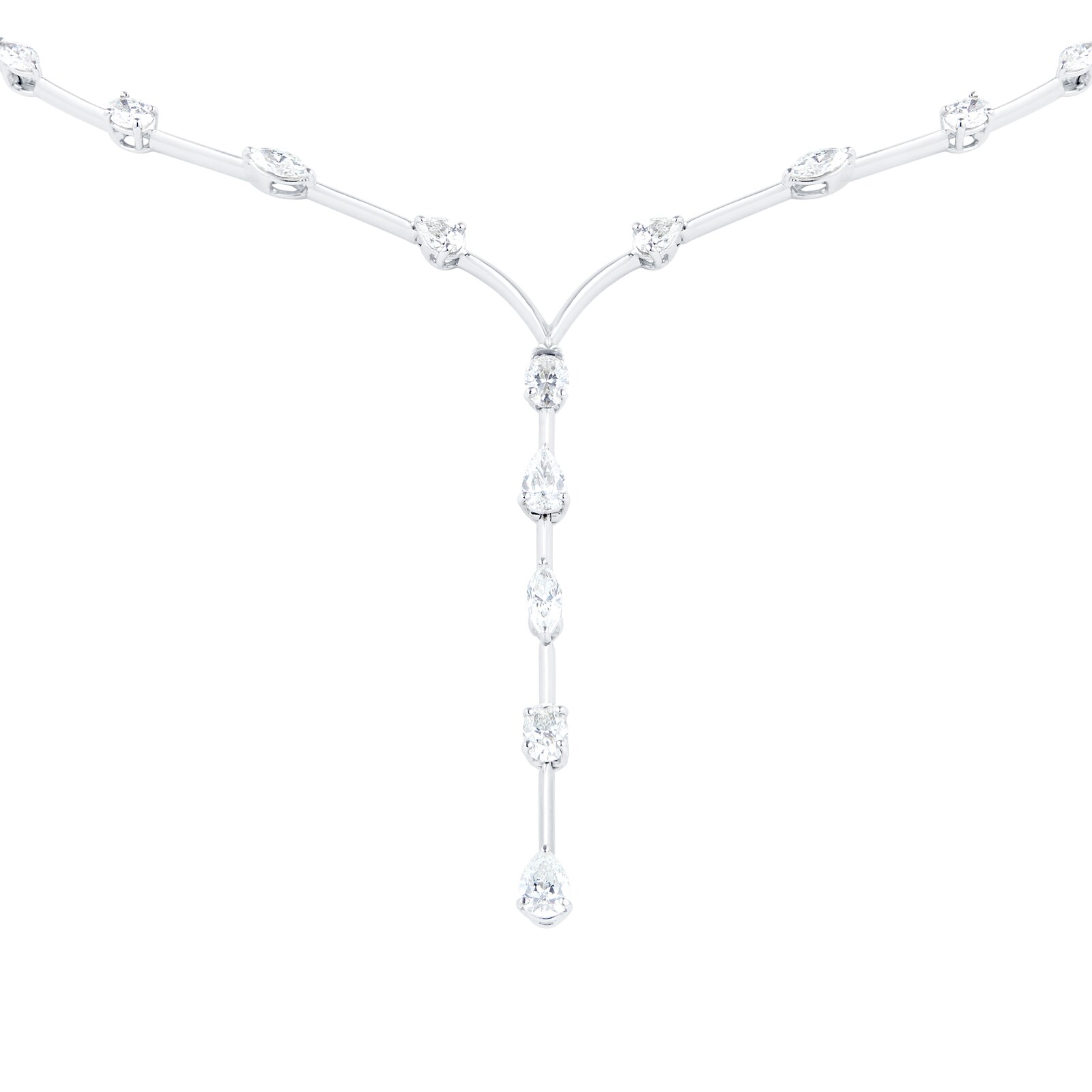 18ct White Gold 3.07ct Mixed Shape Diamond Necklace