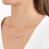 Mappin & Webb 18ct White Gold 1.00ct Diamond & 1.22ct Sapphire Necklace