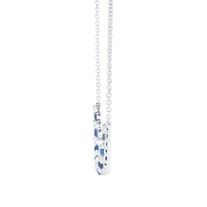 Mappin & Webb 18ct White Gold 1.00ct Diamond & 1.22ct Sapphire Necklace