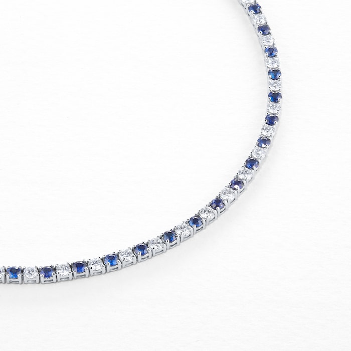 Mappin & Webb 18ct White Gold 5.92ct Diamond & Sapphire Necklace