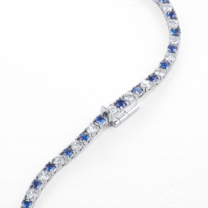 Mappin & Webb 18ct White Gold 5.92ct Diamond & Sapphire Necklace