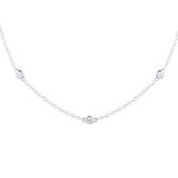 Mappin & Webb 18ct White Gold 1.12ct Bezel Set Diamond Necklace