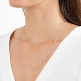 Mappin & Webb 18ct White Gold 1.12ct Bezel Set Diamond Necklace