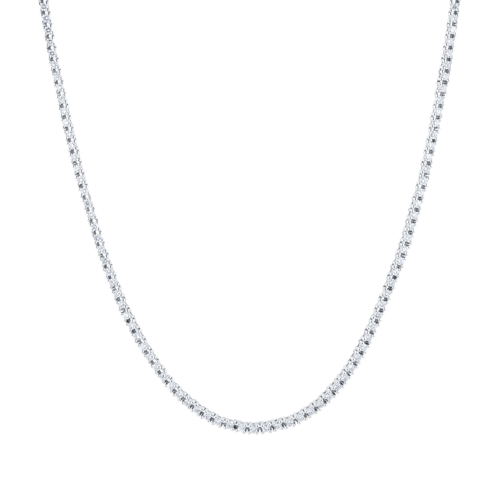 18ct White Gold 3ct Diamond Line Necklace