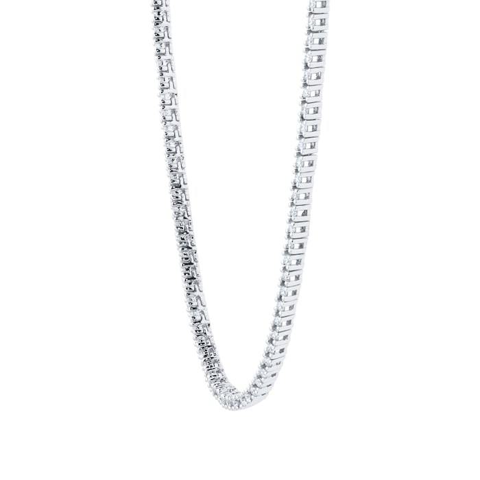 Goldsmiths 18ct White Gold 3ct Diamond Line Necklace