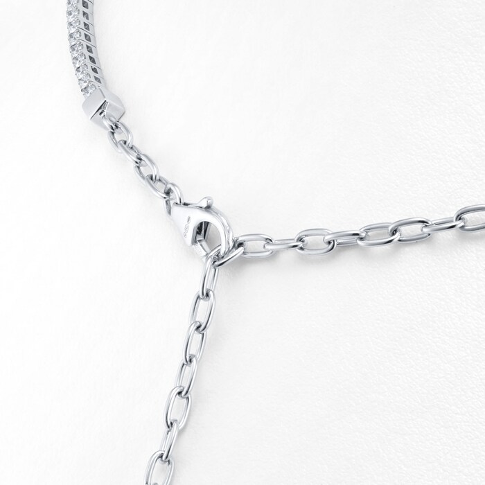 Mappin & Webb 18ct White Gold 2.85cttw Diamond Line Necklace