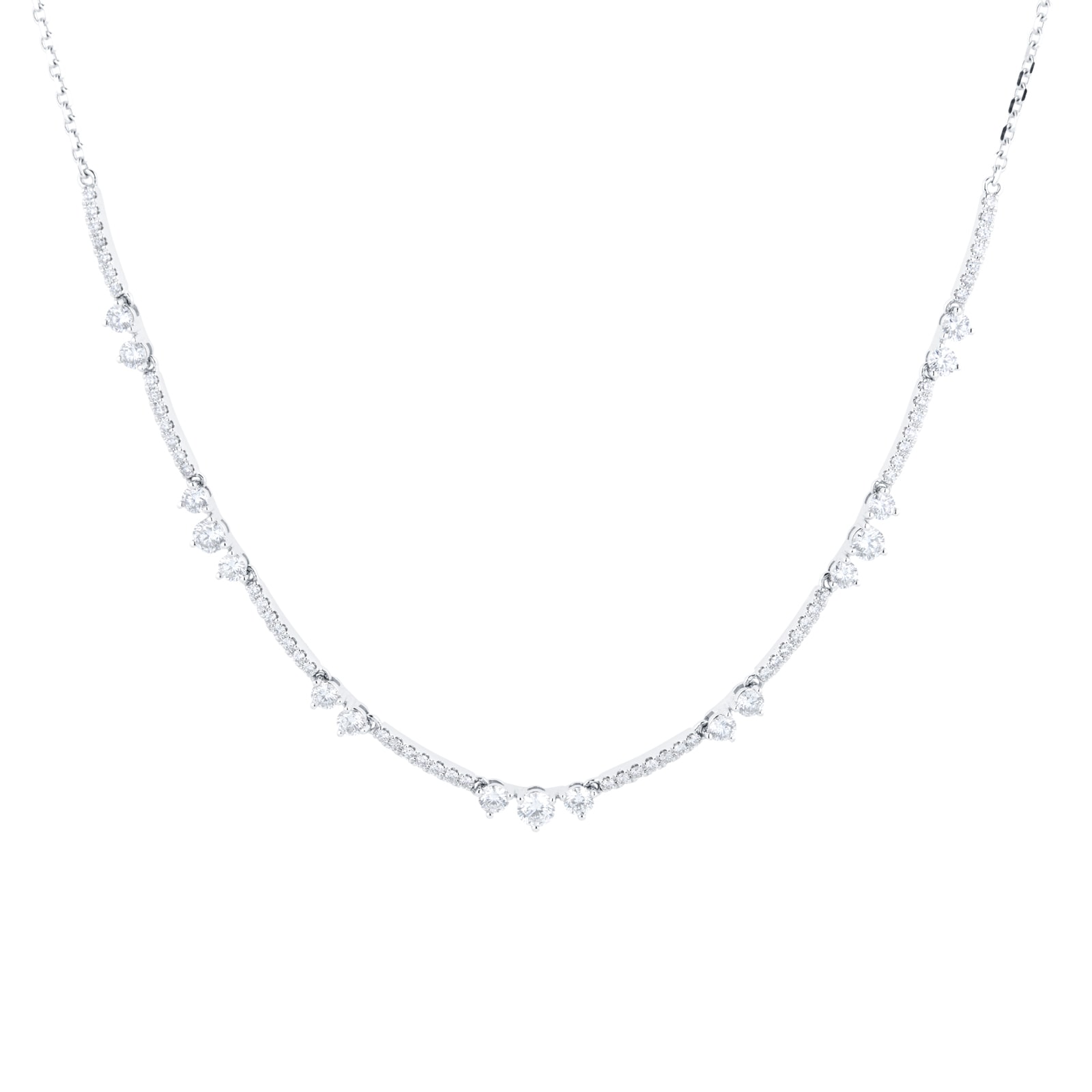 18ct White Gold Linear Line Necklace