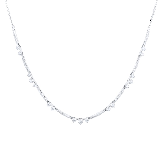Goldsmiths 18ct White Gold Linear Line Necklace