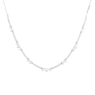 Goldsmiths 18ct White Gold Linear Line Necklace
