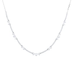 12130327 - 18ct White Gold Linear Line Necklace
