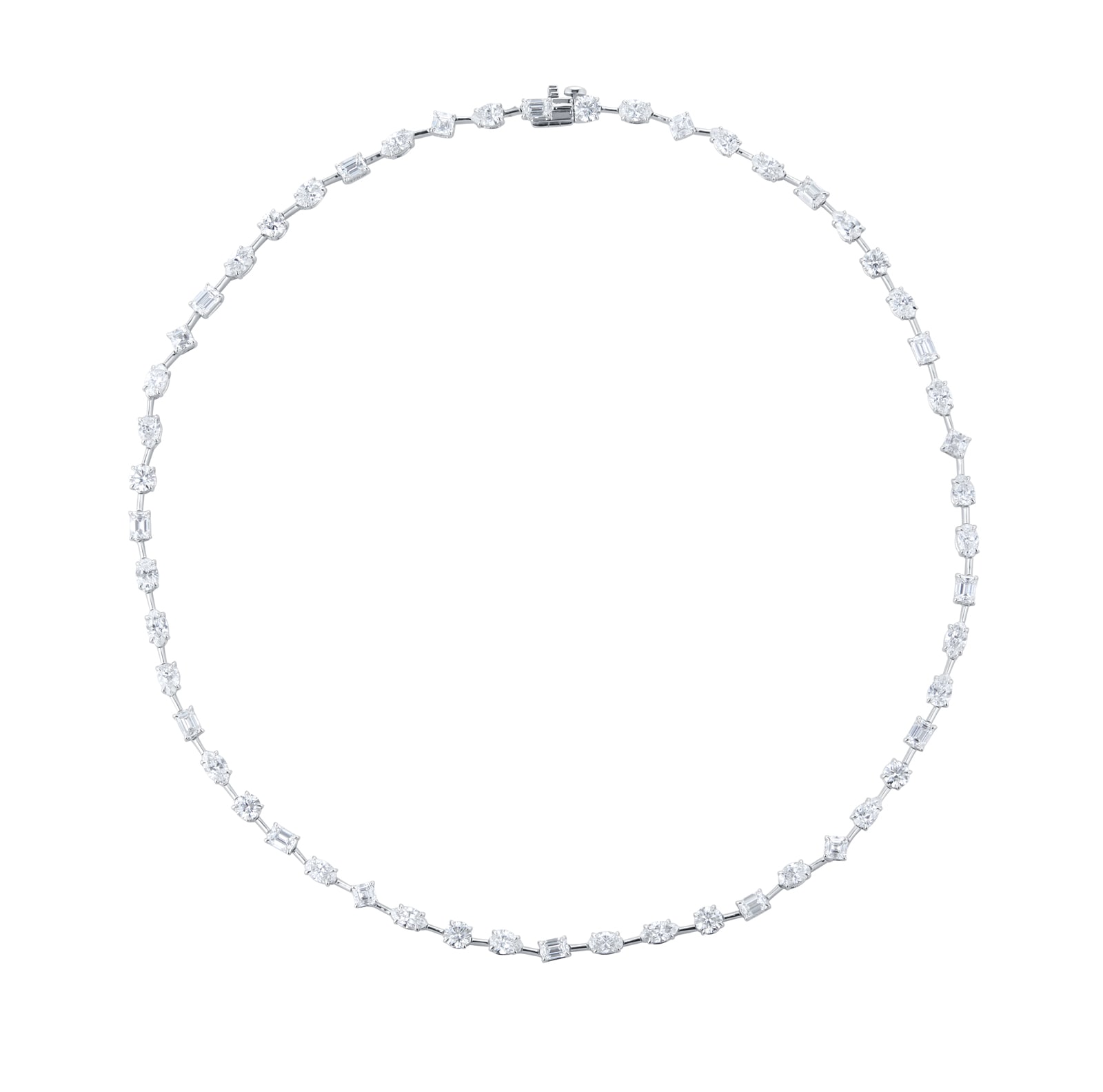 Mappin & Webb 18ct White Gold 13.14cttw Diamond Fancy Bar Necklace Mappin & Webb 18ct White Gold 13.14cttw Diamond Fancy Bar Necklace