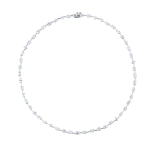 Mappin & Webb 18ct White Gold 14.03cttw Diamond Fancy Bar Necklace