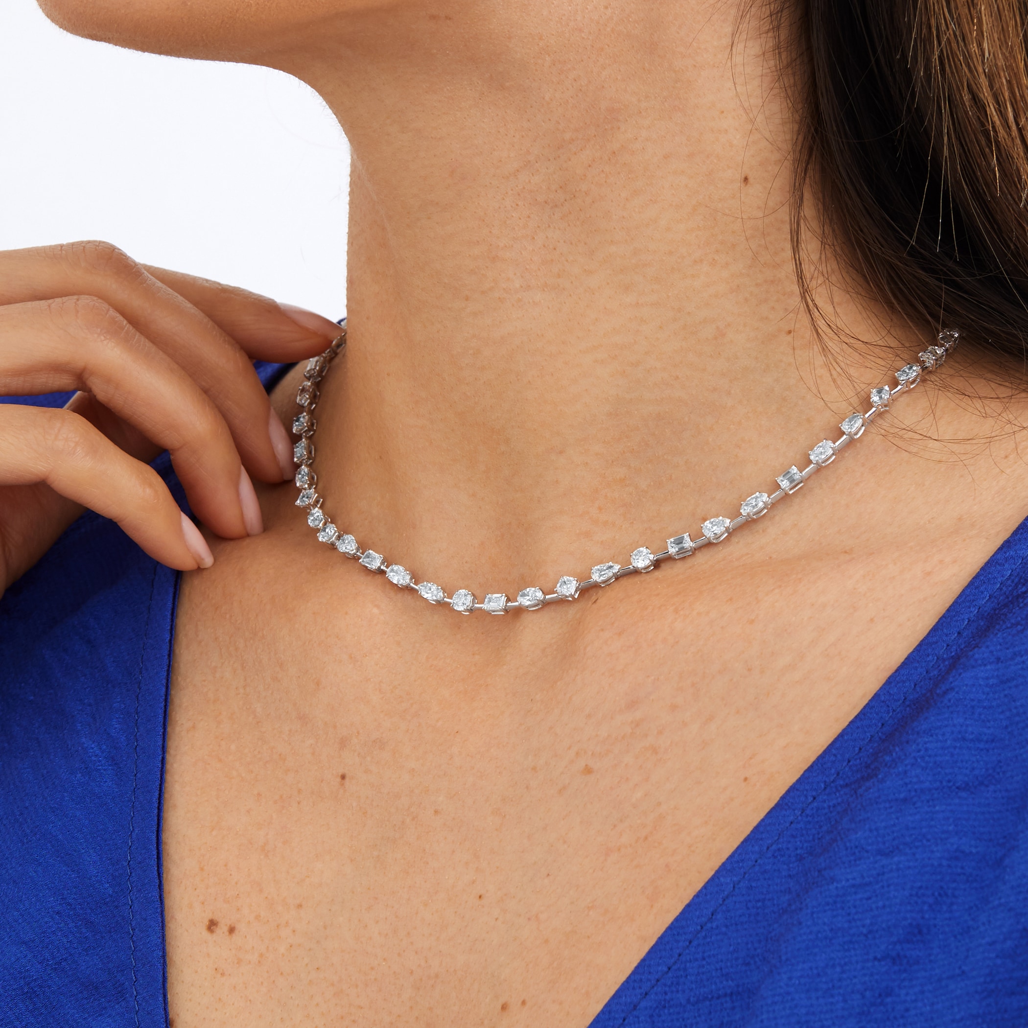 Mappin & Webb 18ct White Gold 13.14cttw Diamond Fancy Bar Necklace Mappin & Webb 18ct White Gold 13.14cttw Diamond Fancy Bar Necklace