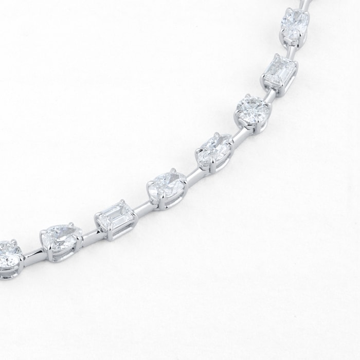 Mappin & Webb 18ct White Gold 14.03cttw Diamond Fancy Bar Necklace