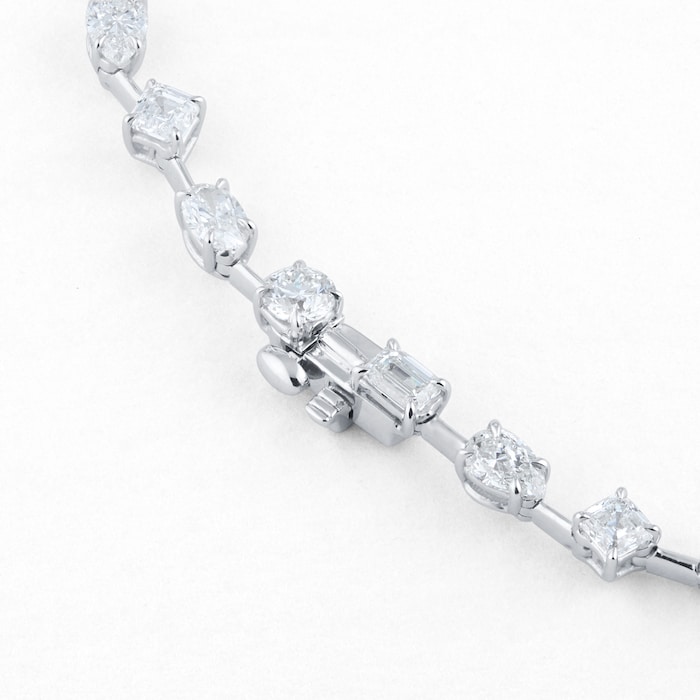 Mappin & Webb 18ct White Gold 14.03cttw Diamond Fancy Bar Necklace