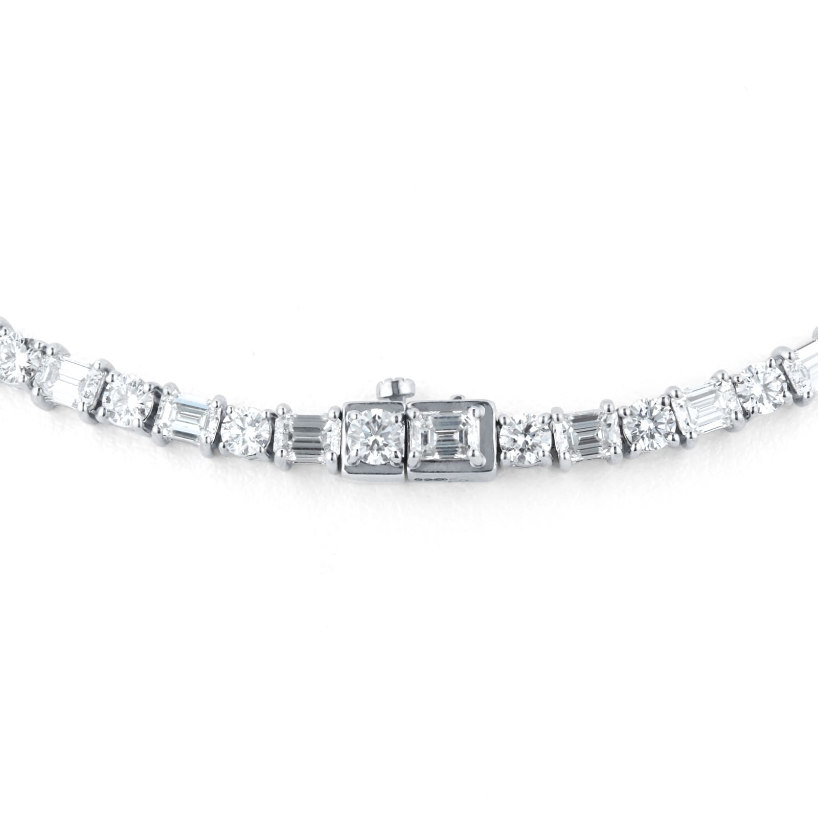 Mappin & Webb 18ct White Gold 19.77cttw Brilliant and Emerald Cut Diamond Line Necklace Mappin & Webb 18ct White Gold 19.77cttw Brilliant and Emerald Cut Diamond Line Necklace
