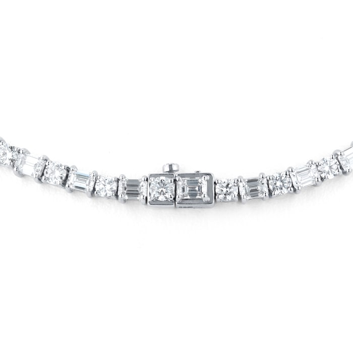 Mappin & Webb 18ct White Gold 19.77cttw Brilliant and Emerald Cut Diamond Line Necklace