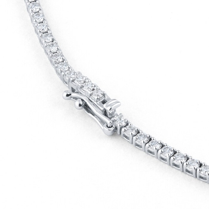 Mappin & Webb 18ct White Gold 5.69cttw Oval Cut Diamond Tennis Necklace