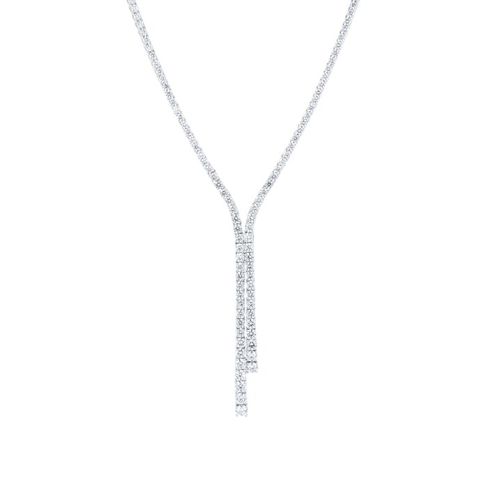 Mappin & Webb 18ct White Gold 7.42cttw Diamond Lariant Necklace