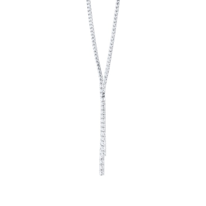 Mappin & Webb 18ct White Gold 7.42cttw Diamond Lariant Necklace