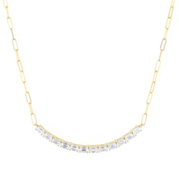 12130335 - 18ct Yellow Gold 2.44cttw Floating Diamond Paperclip Chain