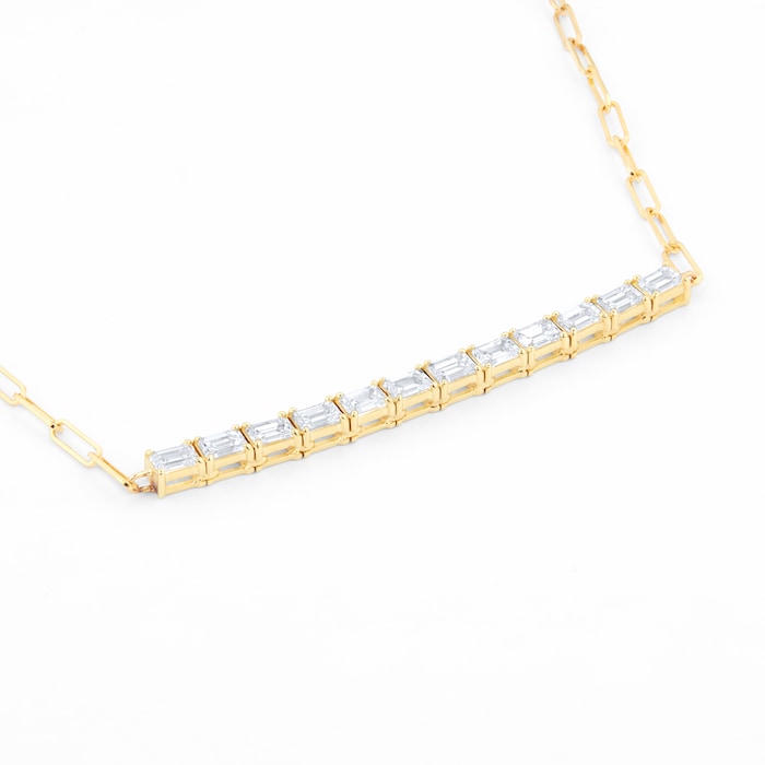 Mappin & Webb 18ct Yellow Gold 2.44cttw Floating Diamond Paperclip Chain