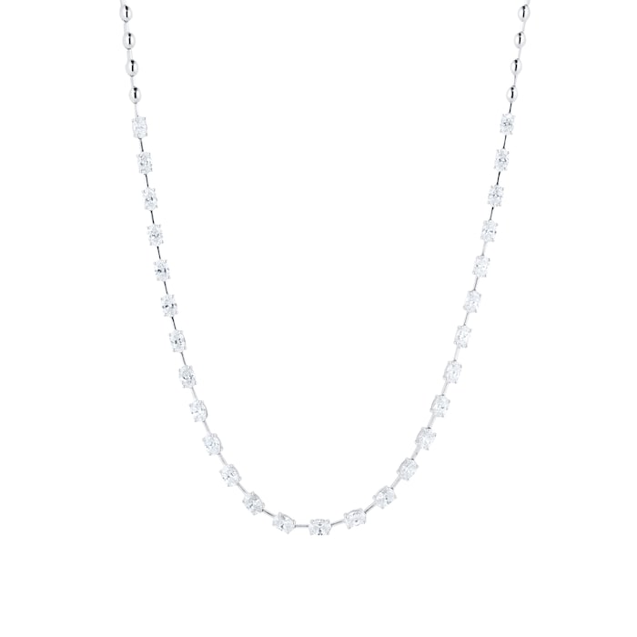Mappin & Webb 18ct White Gold 6.9cttw Oval Cut Diamond Necklace