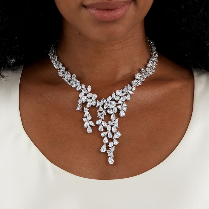 Mappin & Webb 18ct White Gold 76.27cttw Mixed Cut Diamond Necklace