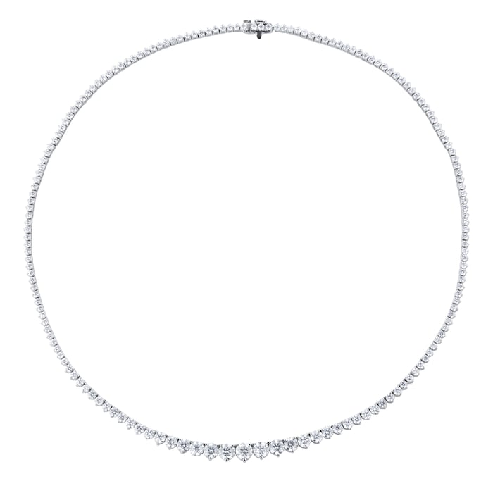 Mappin & Webb 18ct White Gold 10.17cttw Diamond Graduated Line Necklace