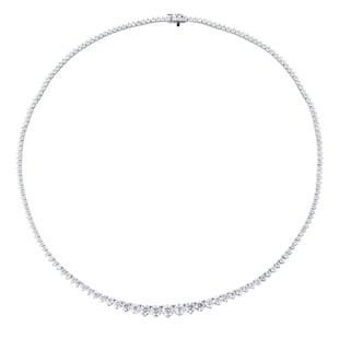 Mappin & Webb 18ct White Gold 10.17cttw Diamond Graduated Line Necklace