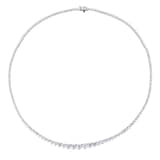 Mappin & Webb 18ct White Gold 10.17cttw Diamond Graduated Line Necklace