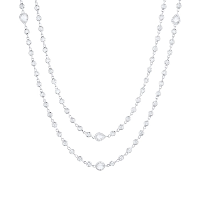 Mappin & Webb 18ct White Gold 7.78cttw Cascade Diamond By The Yard Necklace