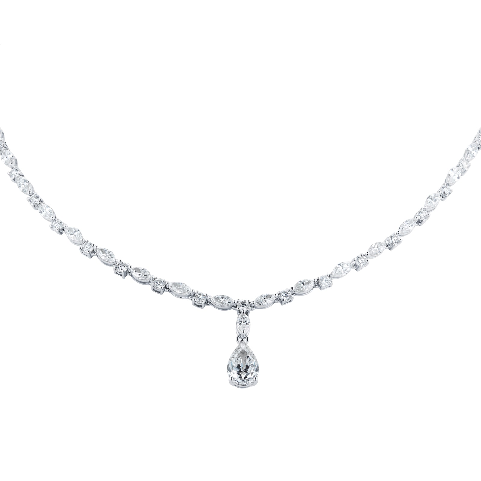 Brilladia 18ct White Gold Pendant With Diamond Necklace BDP0002Di010-18KWSLK