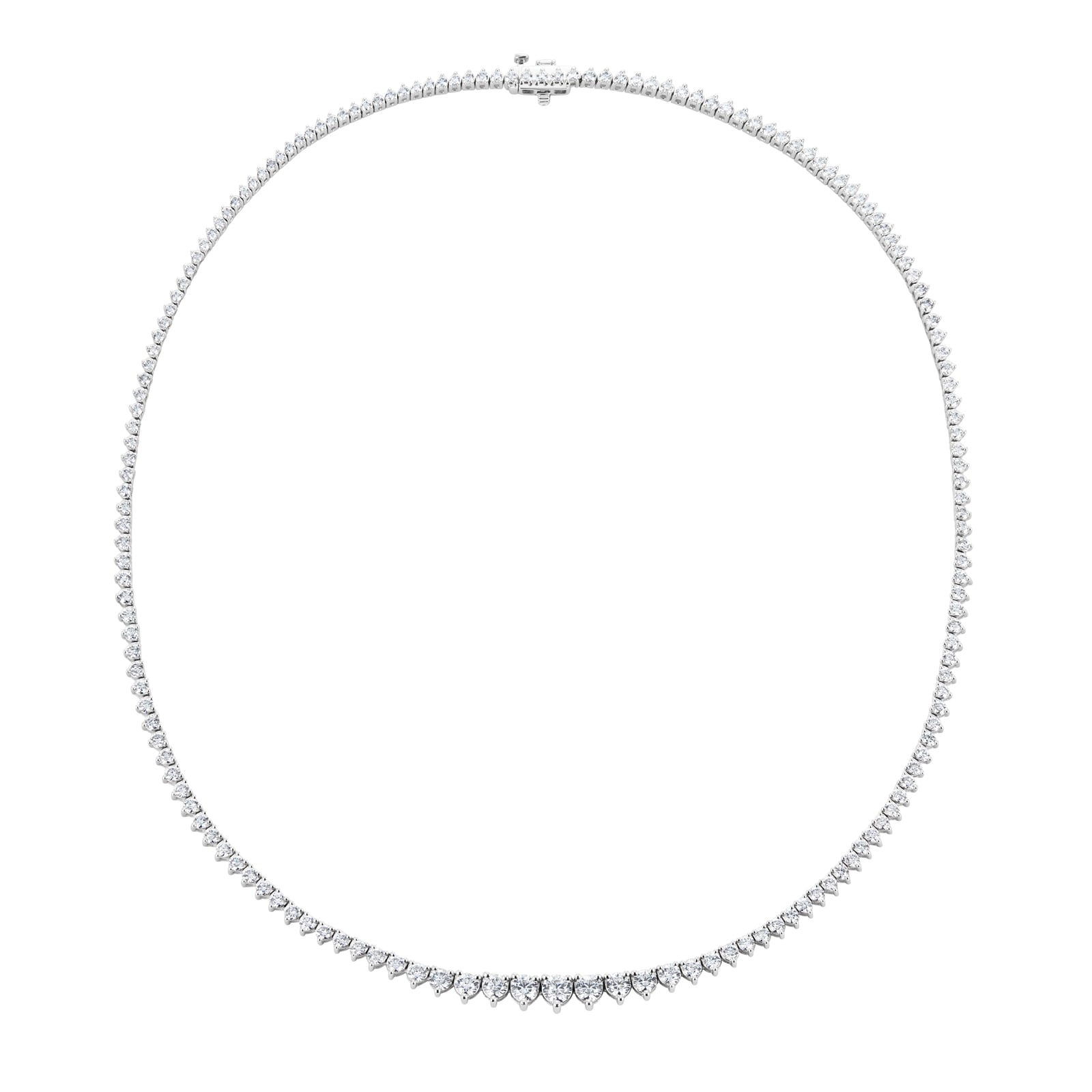 18ct White Gold 7cttw Graduated Diamond Line Necklace