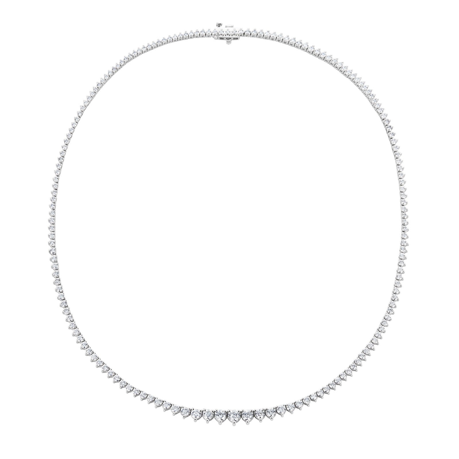 Goldsmiths 18ct White Gold 7cttw Graduated Diamond Line Necklace