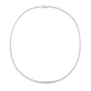 Goldsmiths 18ct White Gold 7cttw Graduated Diamond Line Necklace