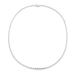 12130348 - 18ct White Gold 7cttw Graduated Diamond Line Necklace