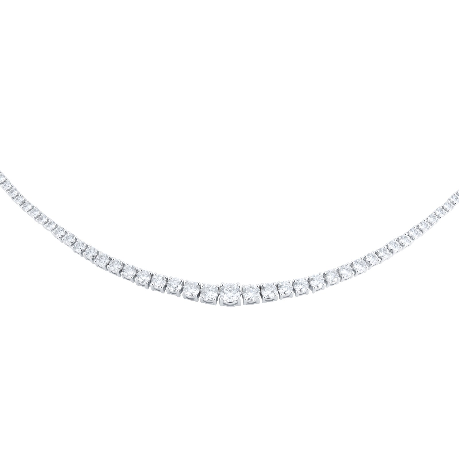 18ct White Gold 5.55cttw Diamond Line Necklace