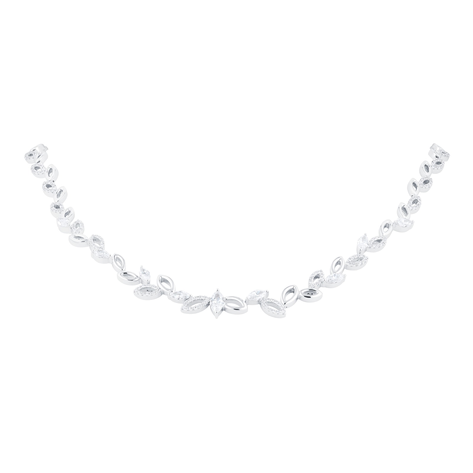 Vinea 18ct White Gold 3.50cttw Leaf Marquise Cut Necklace image