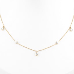 12130353 - 18ct Yellow Gold 0.40ct Bezel Diamond Necklace