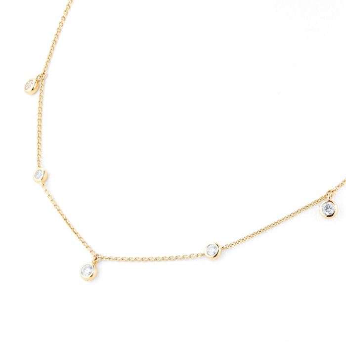 Goldsmiths 18ct Yellow Gold 0.40ct Bezel Diamond Necklace