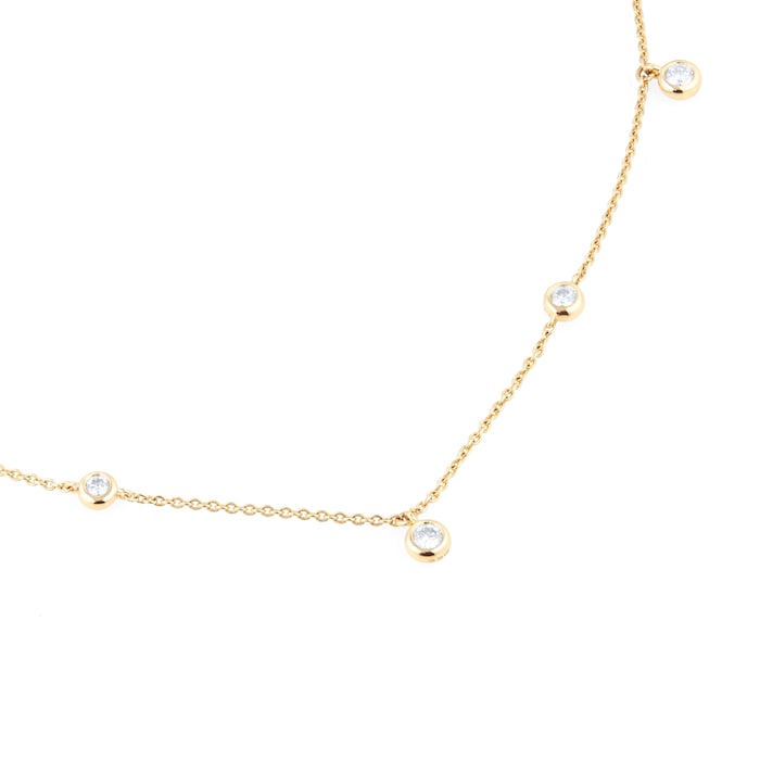 Goldsmiths 18ct Yellow Gold 0.40ct Bezel Diamond Necklace