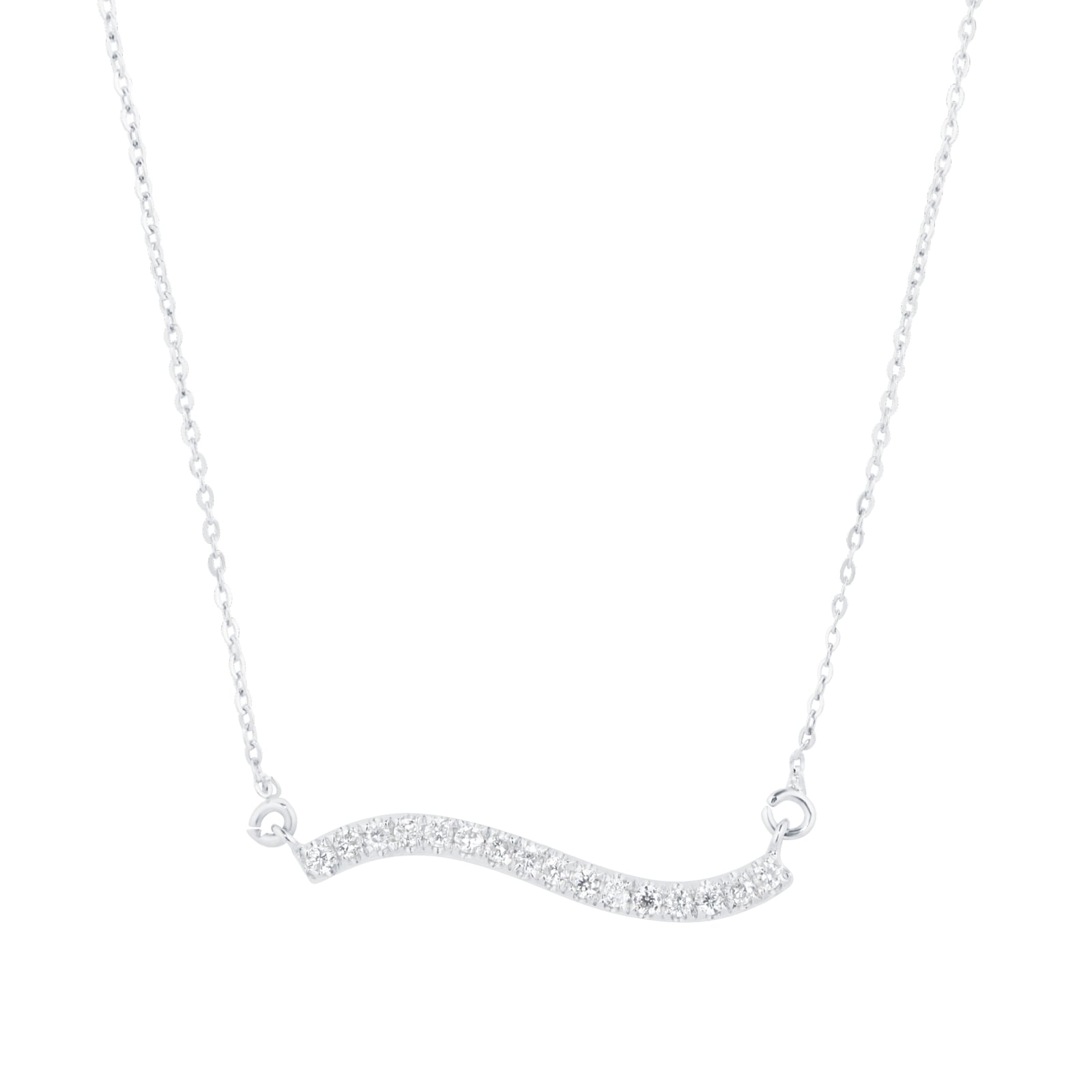 Goldsmiths 9ct White Gold 0.10cttw Diamond Necklace