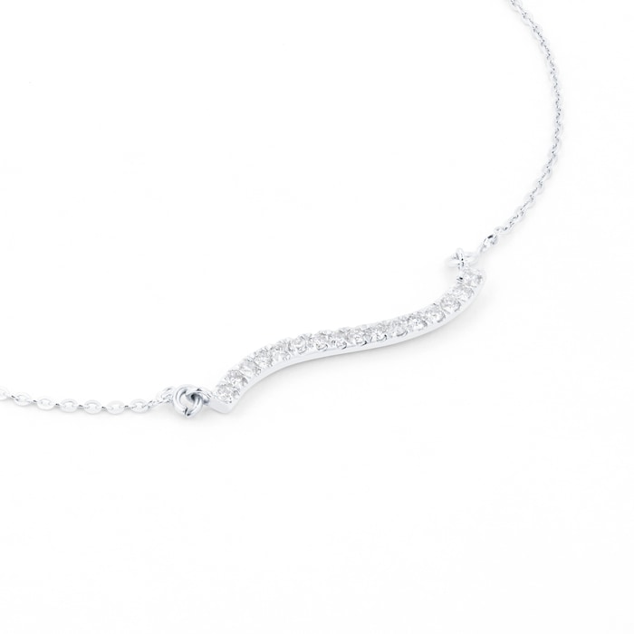 Goldsmiths 9ct White Gold 0.10cttw Diamond Necklace