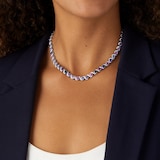 Mappin & Webb 18ct White Gold Mixed Sapphire & Diamond Necklace