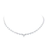 Goldsmiths 18ct White Gold 15.36cttw Pear Cut Diamond Line Necklace