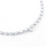 Goldsmiths 18ct White Gold 15.36cttw Pear Cut Diamond Line Necklace